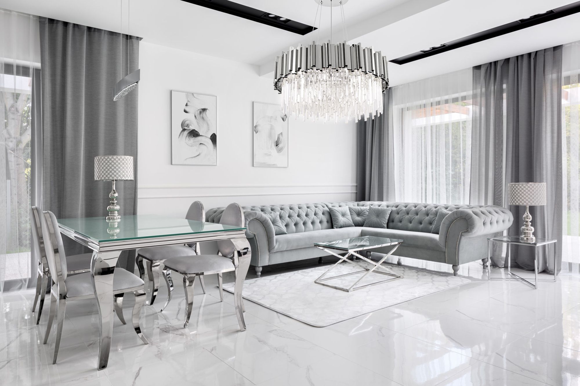 Lampa sufitowa plafon kryształowa APP1480-1C Chrom