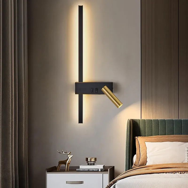 Lampa Ścienna Kinkiet App1439-w Prawy Black Gold 7