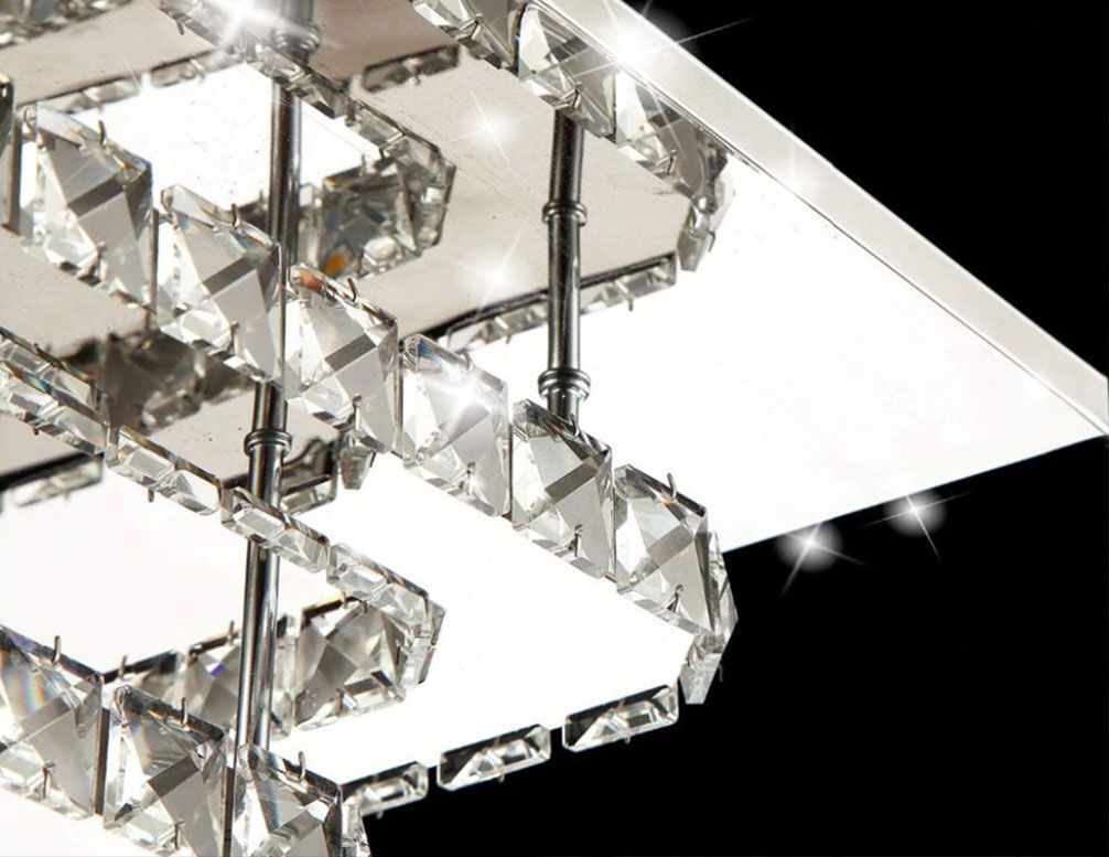 Lampa Sufitowa Kryształowa Plafon LED 24W Kwadratowa APP409-C APP410-C