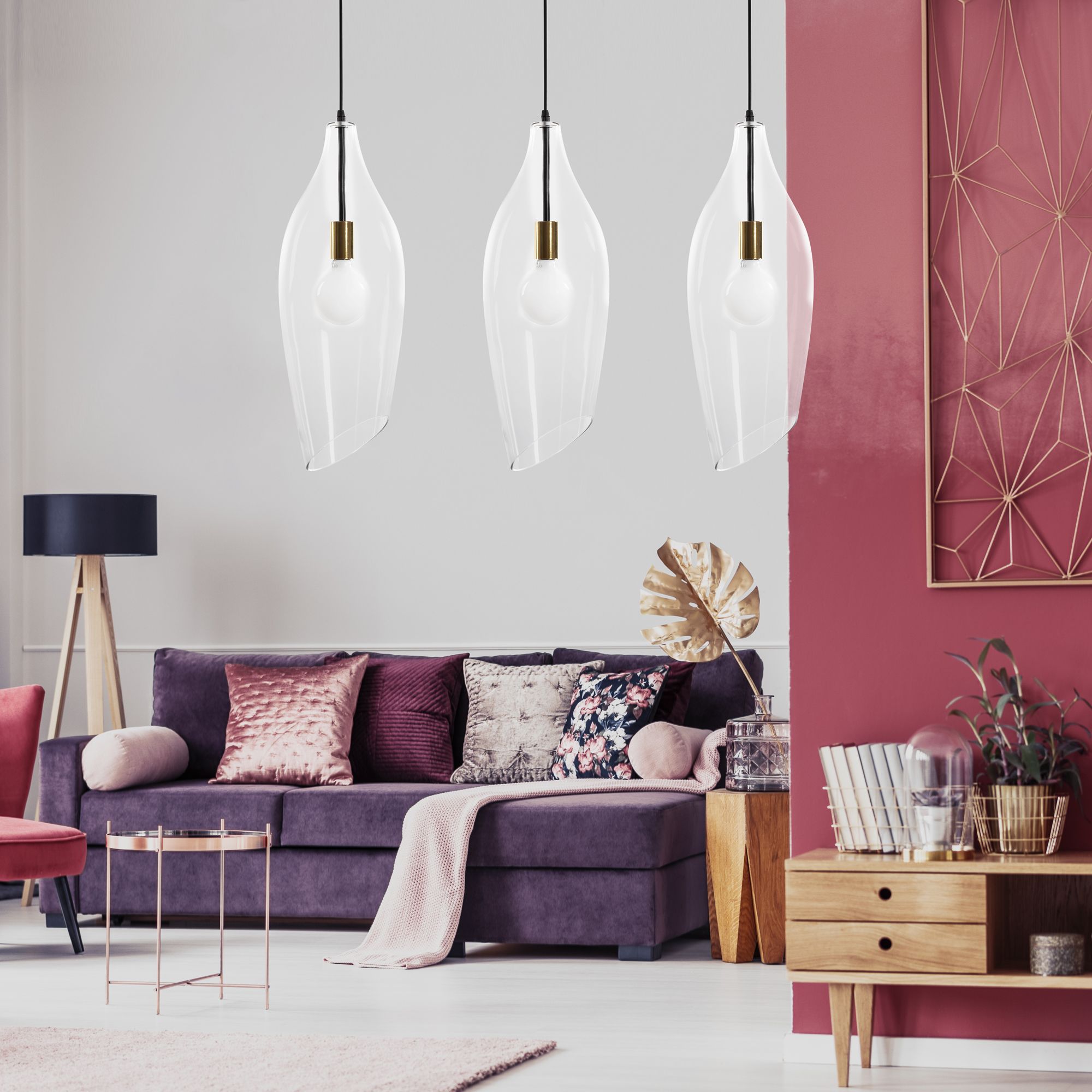 Lampa Sufitowa Szklana Modern APP892-1CP