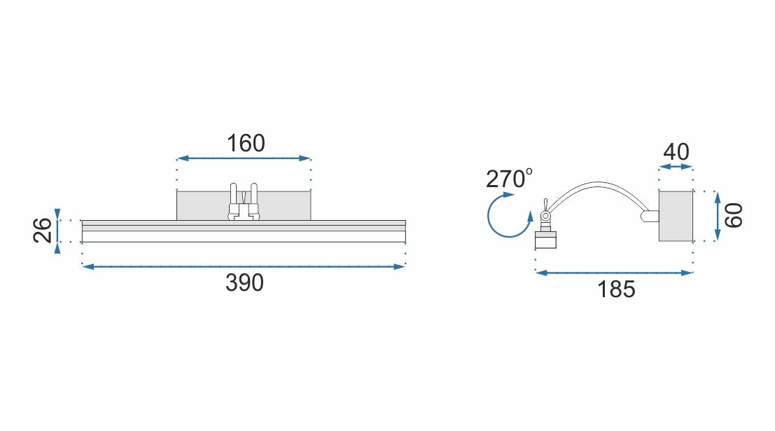 Lampa Kinkiet Łazienkowy Led Nad Lustro 9w 40cm App372-1w Chrom