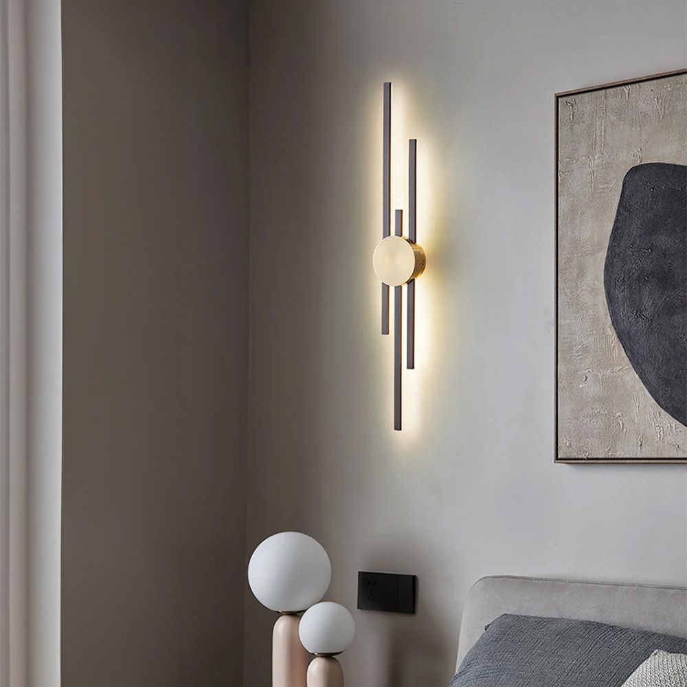 Lampa Ścienna Kinkiet Led App1437-w Czarna/złota 2