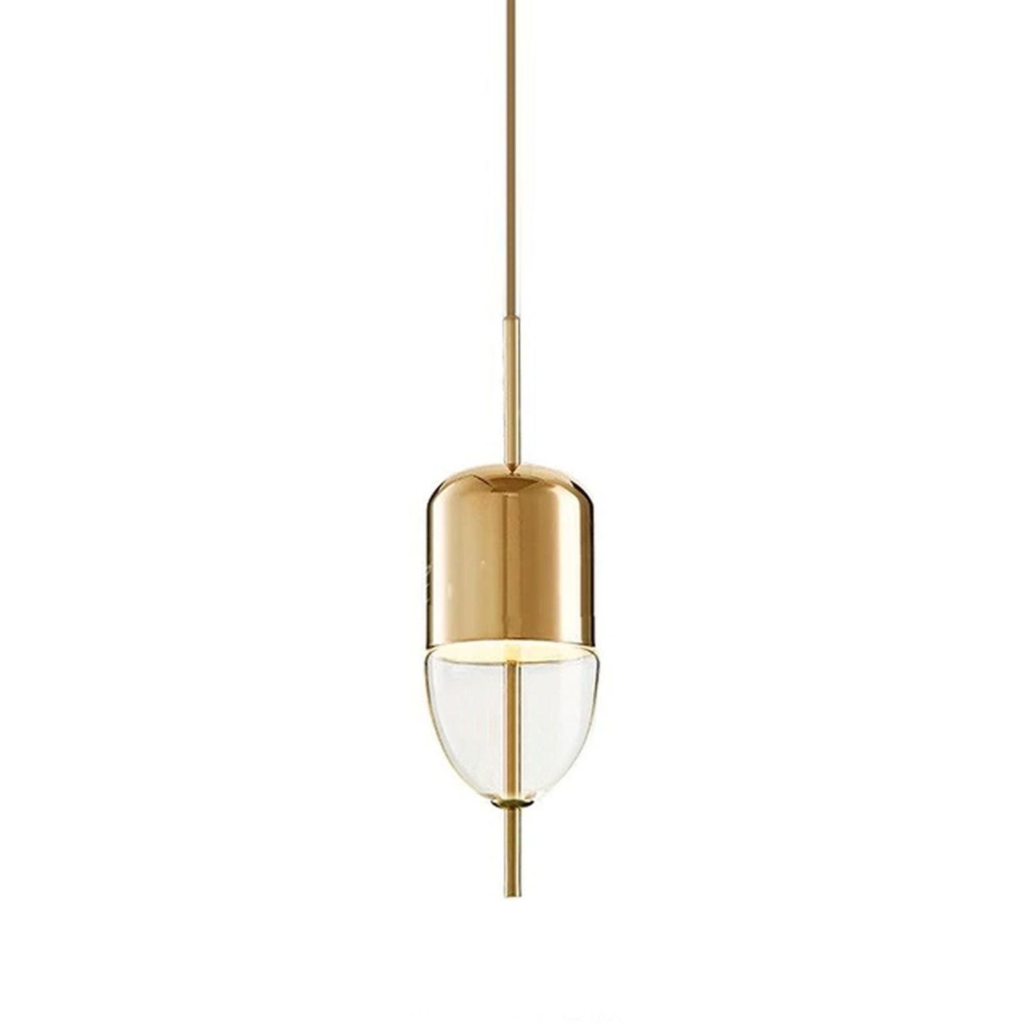 Lampa Sufitowa Wisząca Szklana Metalowa APP550-1CP Złota