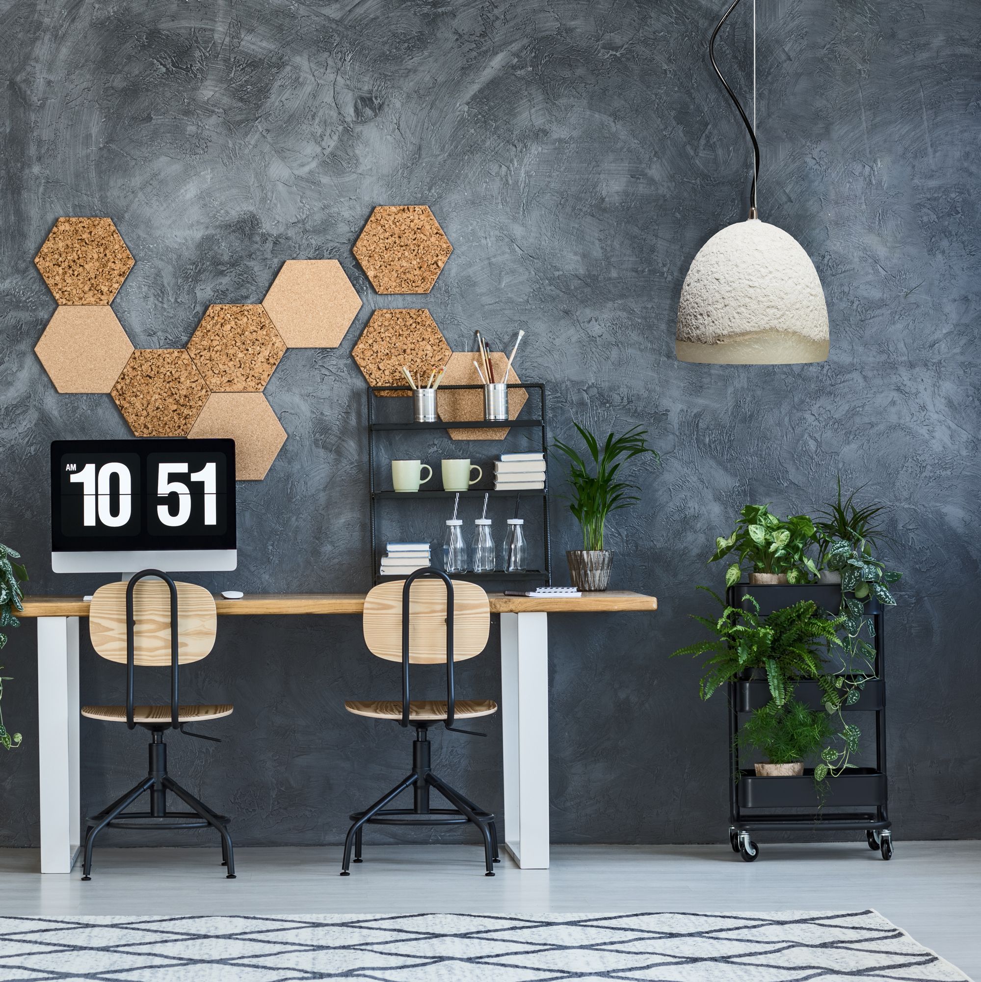 Lampa Sufitowa Wisząca Betonowa Loft Oryginalna APP492-1CP