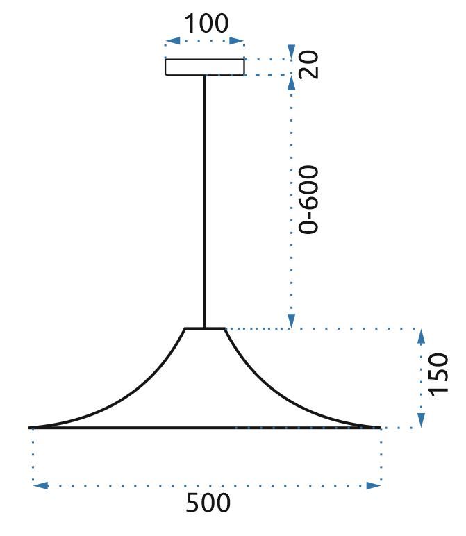Lampa Sufitowa Wisząca Płaska Okrągła Loft  APP500-1CP Czarna