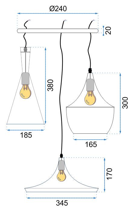 Lampa sufitowa COSTA SET CPR Czarna