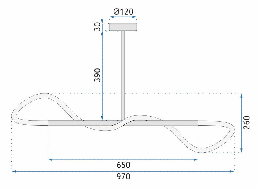 Lampa sufitowa LED APP856-CP Long Czarna