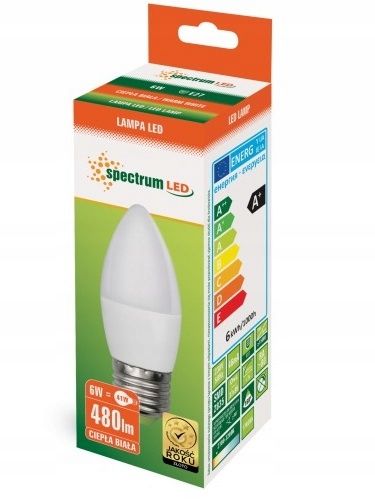 Żarówka LED Ciepła E-27 230V 6W Świeczka 13061