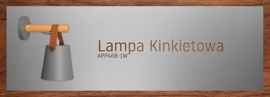 Lampa Kinkiet Ścienny Metalowy Z Paskiem Szary APP468-1W GREY