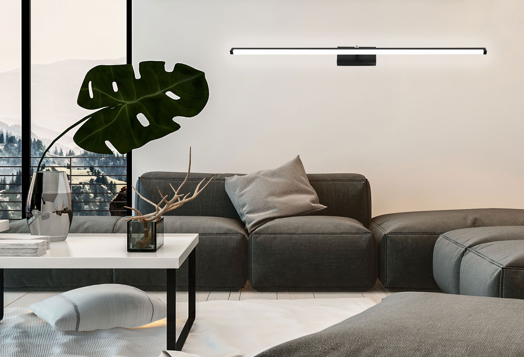 Lampa Kinkiet Łazienkowy Led Nad Lustro 20w 100cm App375-1w Czarna