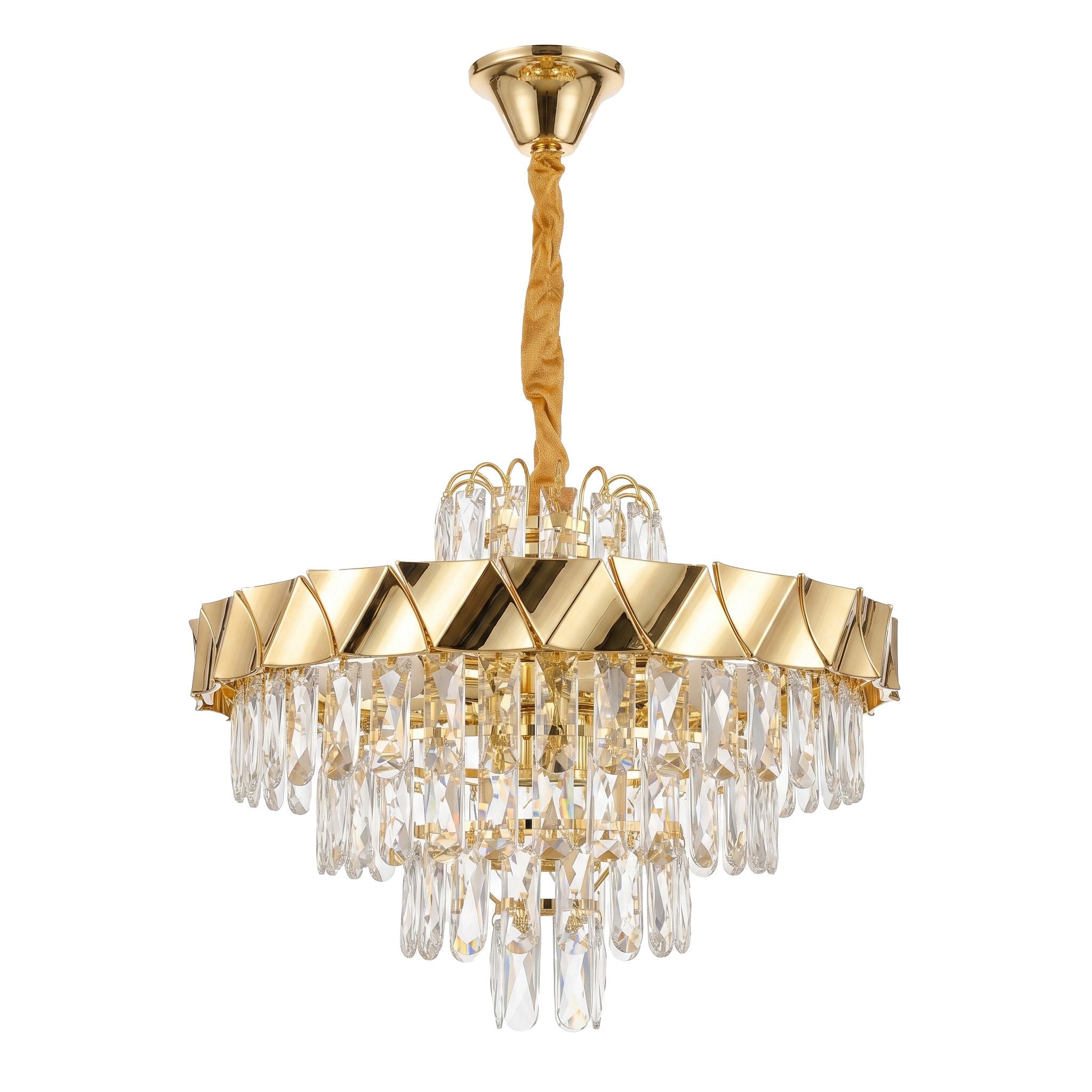 Lampa Wisząca Z Kryształami SWE076-CP 50cm Złota 1