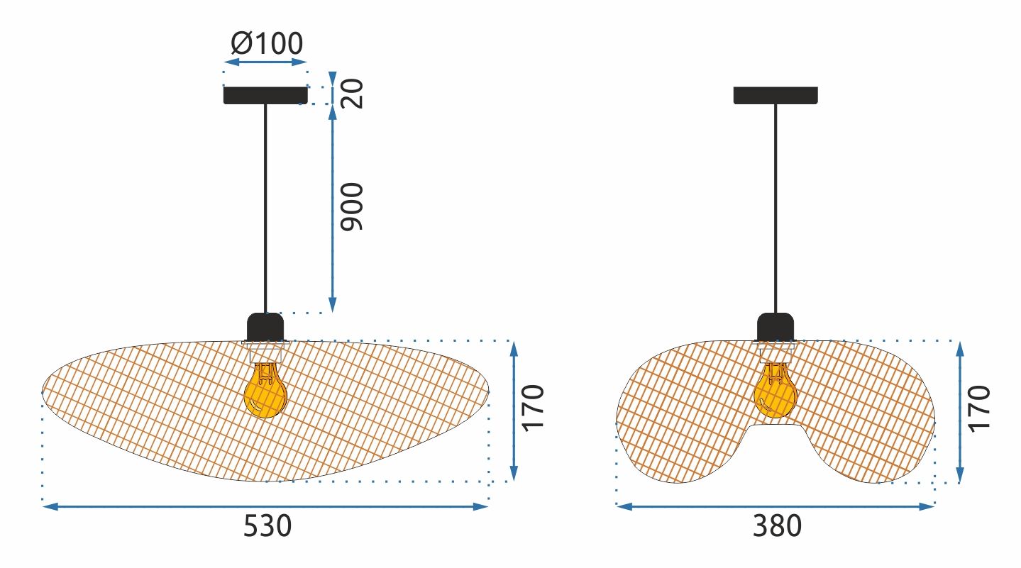 Lampa Sufitowa Wisząca Boho Natural App880-1cp