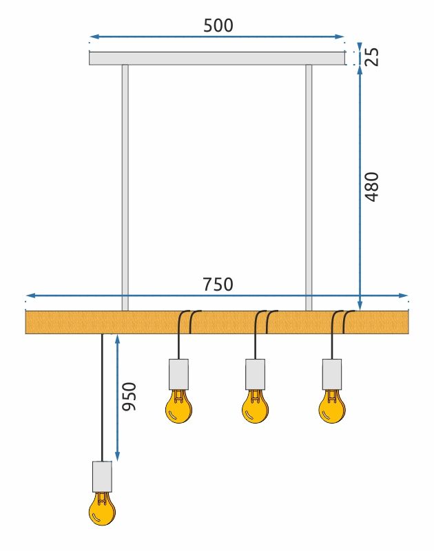 Lampa Sufitowa Wisząca Boho Line App974-4cp