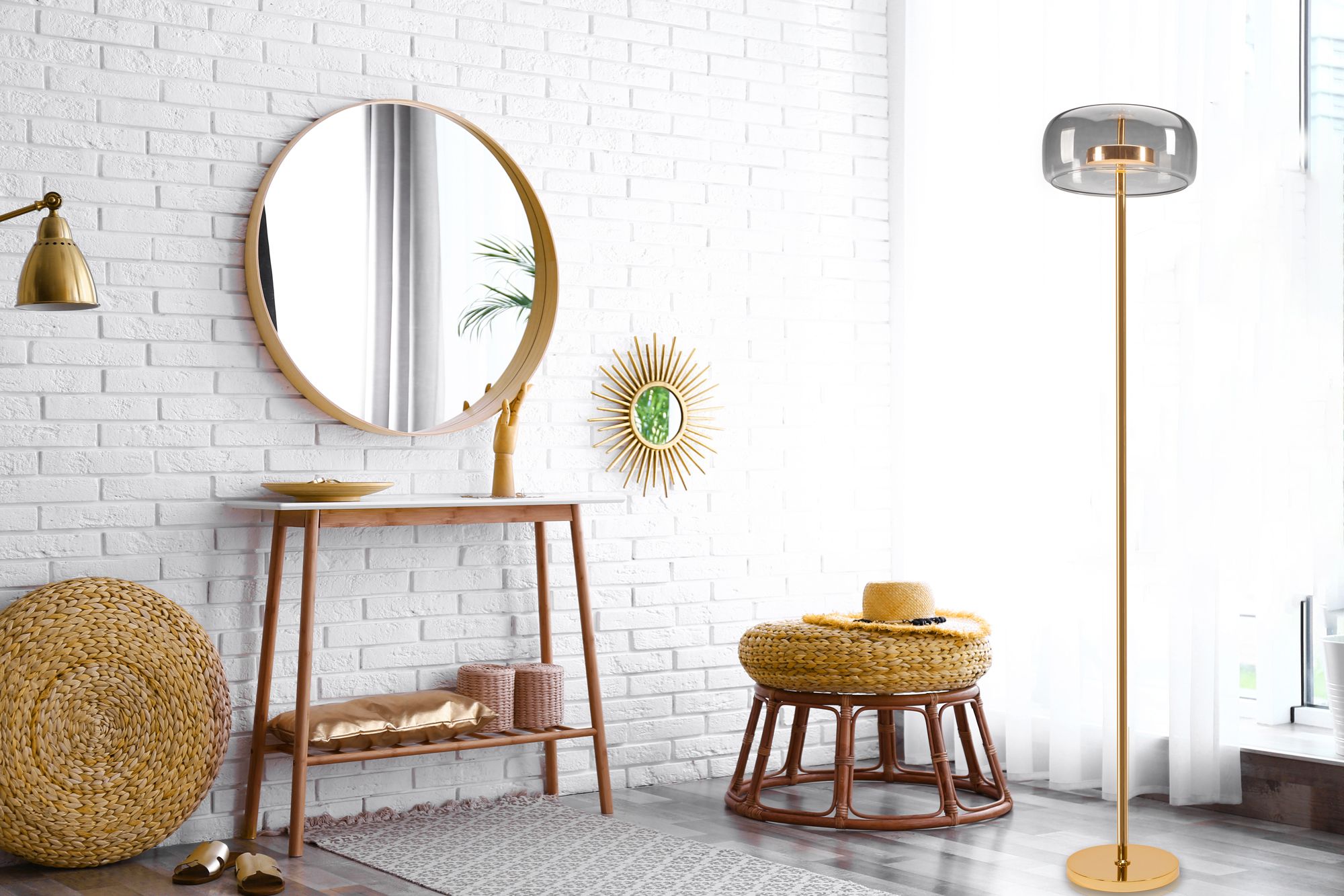 Lampa Stojąca Podłogowa LED APP749-1F Złota