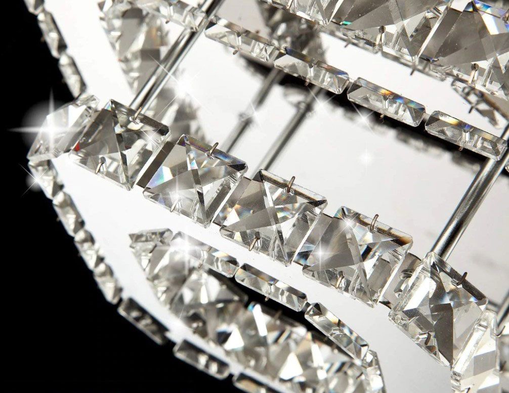 Lampa Sufitowa Kryształowa Plafon LED 24W Kwadratowa APP409-C APP410-C