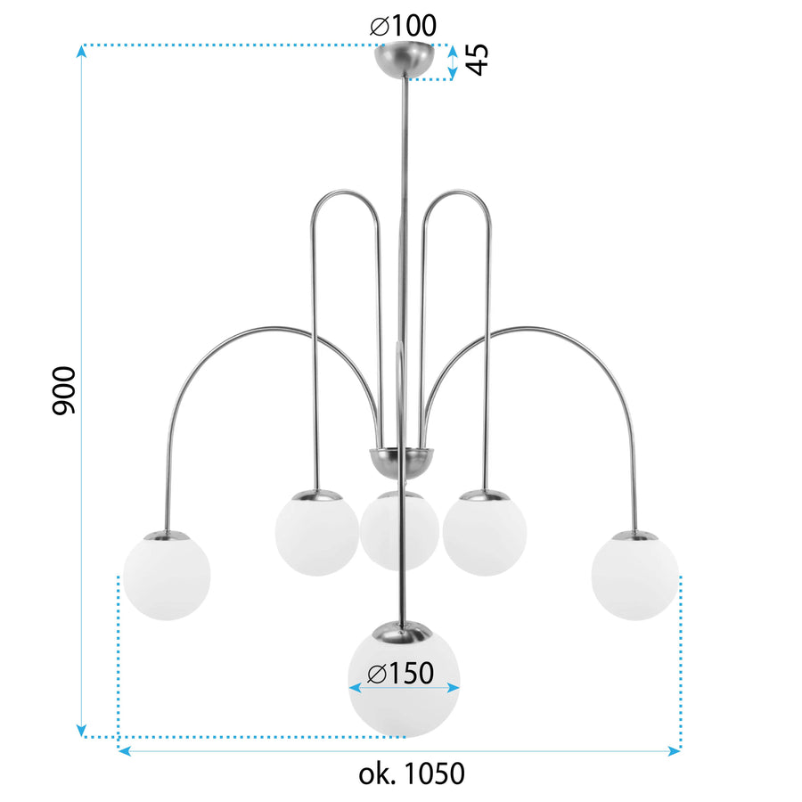 Lampa Sufitowa Wisząca Złota APP1584-6CP 8