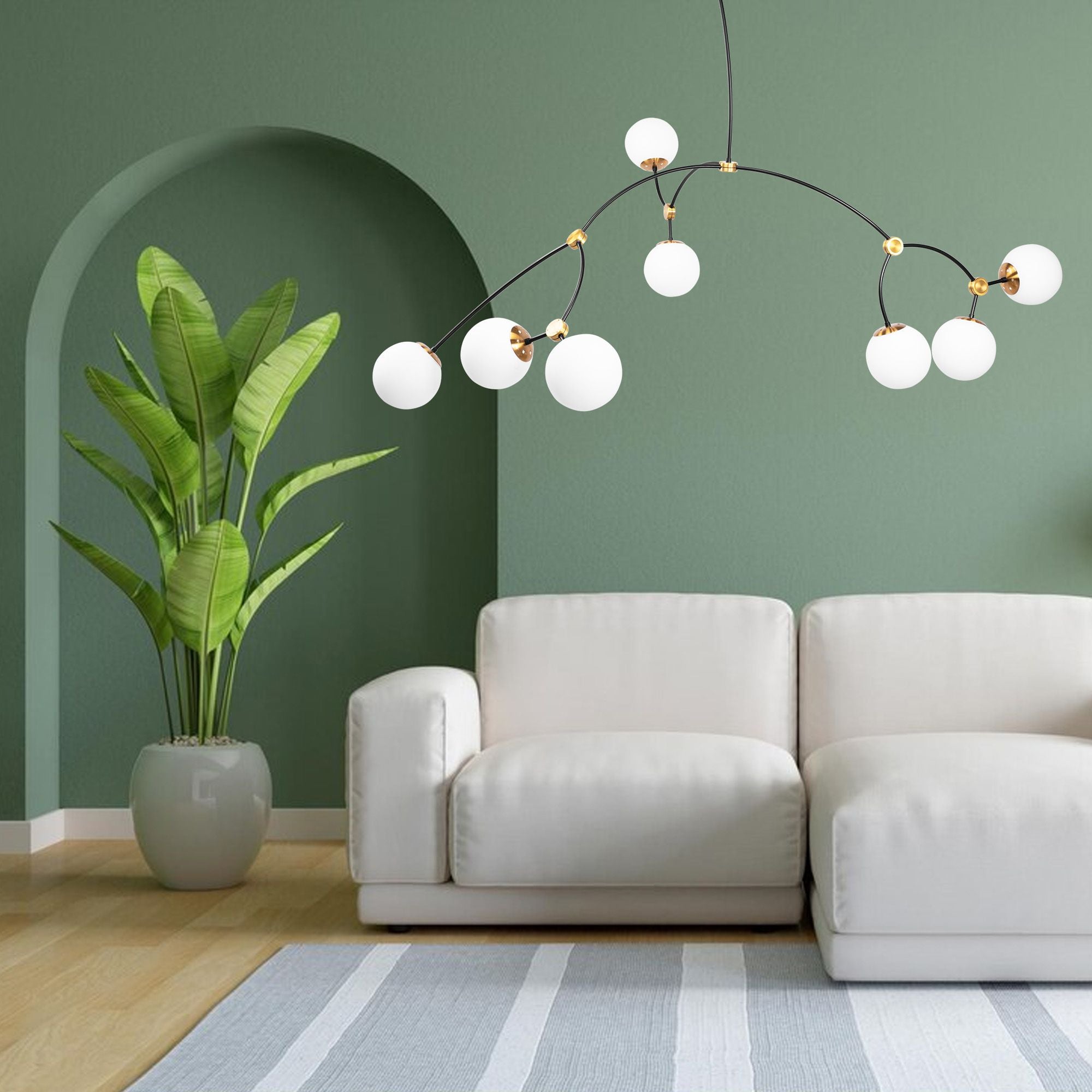 Lampa Wisząca Sufitowa Czarny Mat APP1673-8CP 6