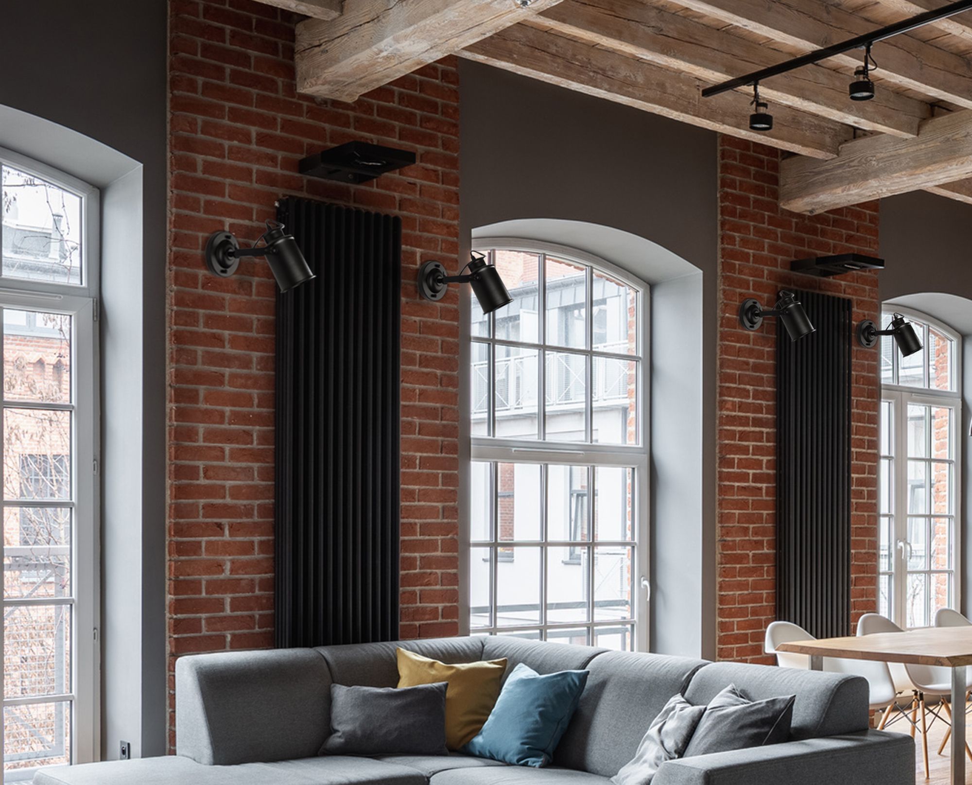 Lampa sufitowa ścienna reflektor APP486-1C Czarna