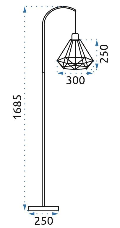 Lampa stojąca podłogowa  APP538-1F Czarna
