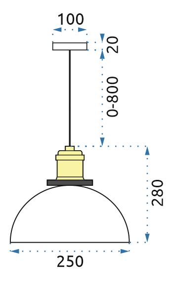 Lampa sufitowa wisząca szklana Verto C