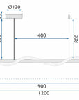 Lampa sufitowa LED APP855-CP Long Chrom