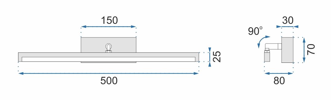 Lampa Kinkiet Łazienkowy Led Nad Lustro 12w 50cm App373-1w Czarna