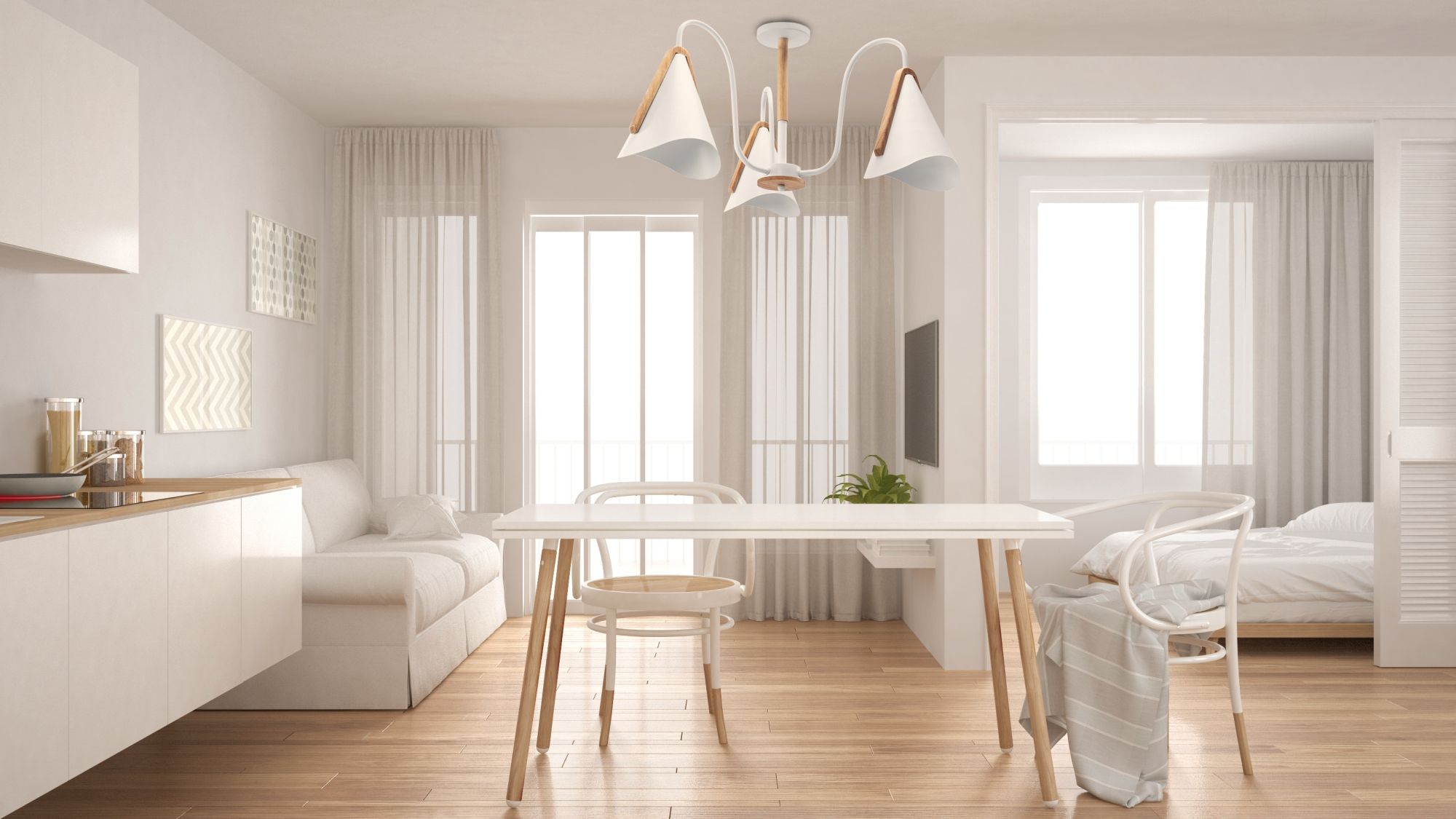Lampa Sufitowa Skandynawska Trójramienna APP604-3C Biała