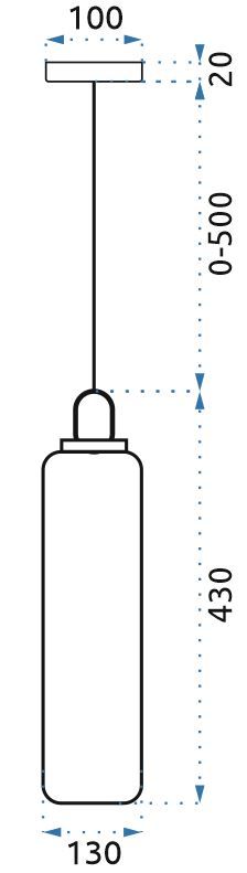 Lampa Sufitowa Wisząca Szklana Tuba APP631-1CP