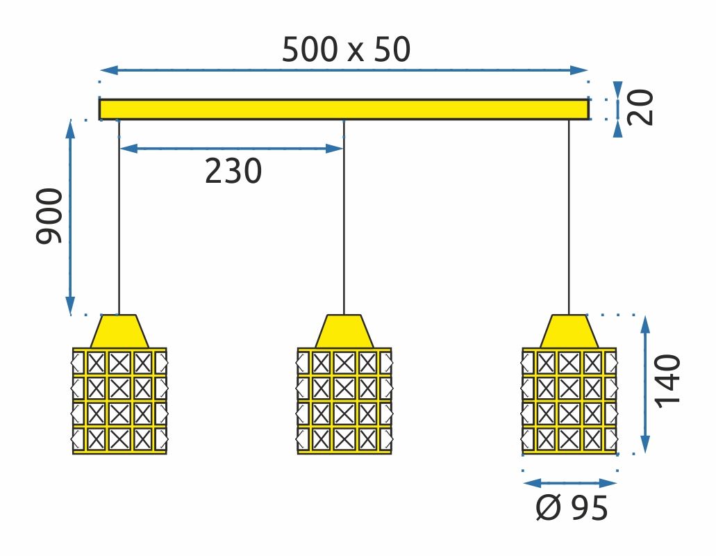 Lampa sufitowa kryształowa APP728-3CP Srebrna