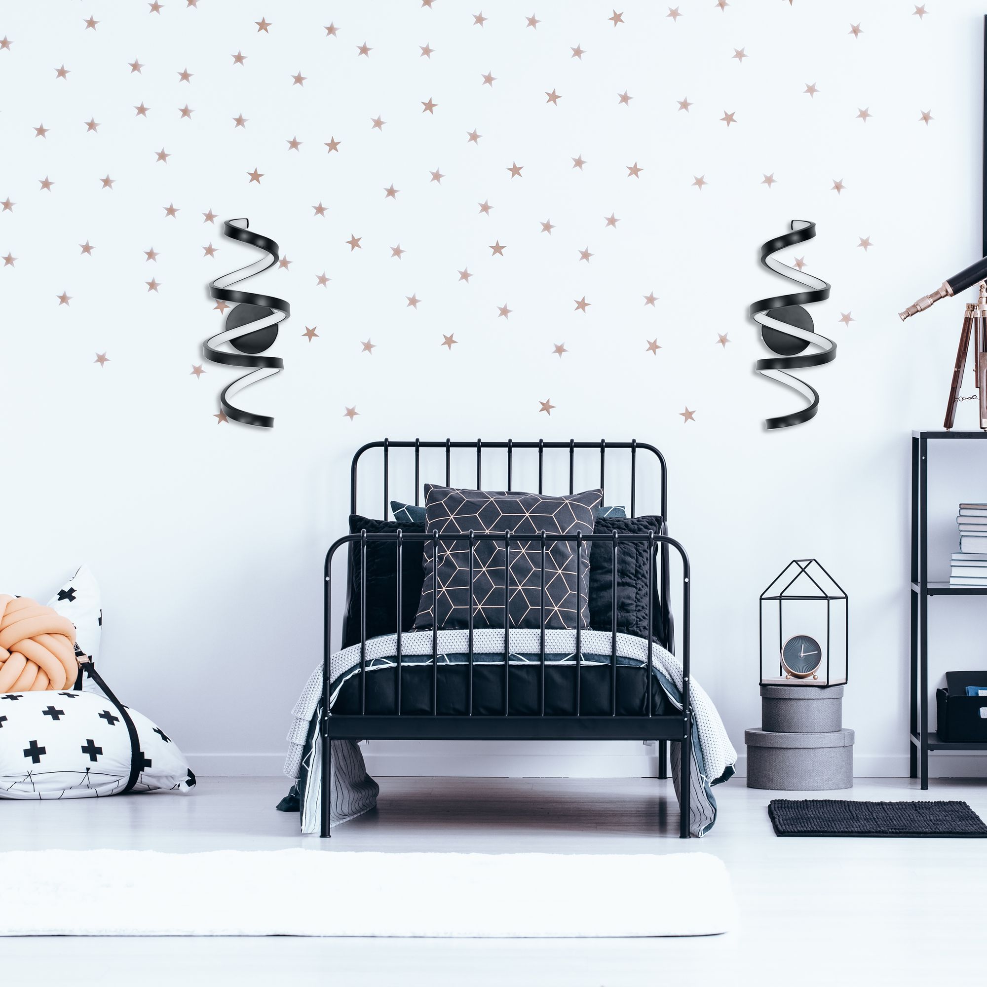 Lampa Ścienna Kinkiet Led Spring App826-w Czarny Mat