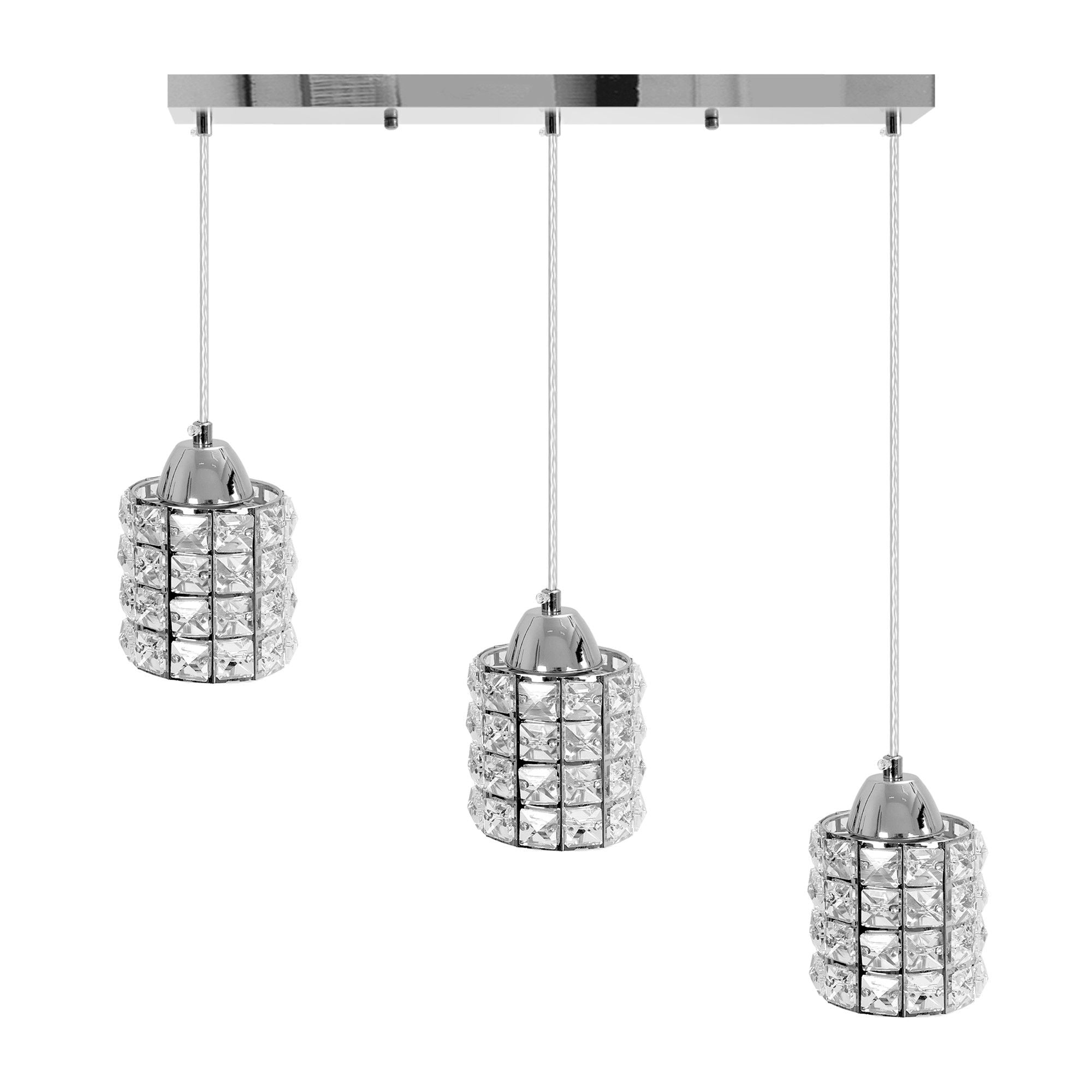 Lampa sufitowa kryształowa APP728-3CP Srebrna
