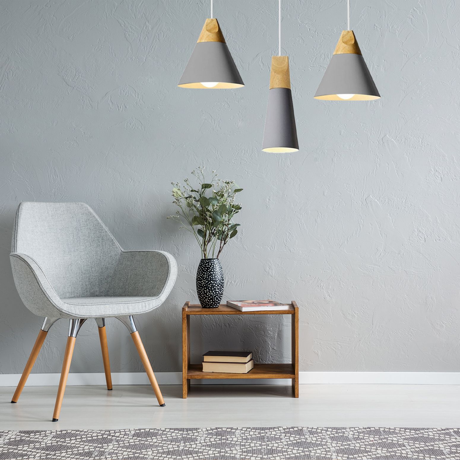 Lampa sufitowa SCANDI SET CPR Szara