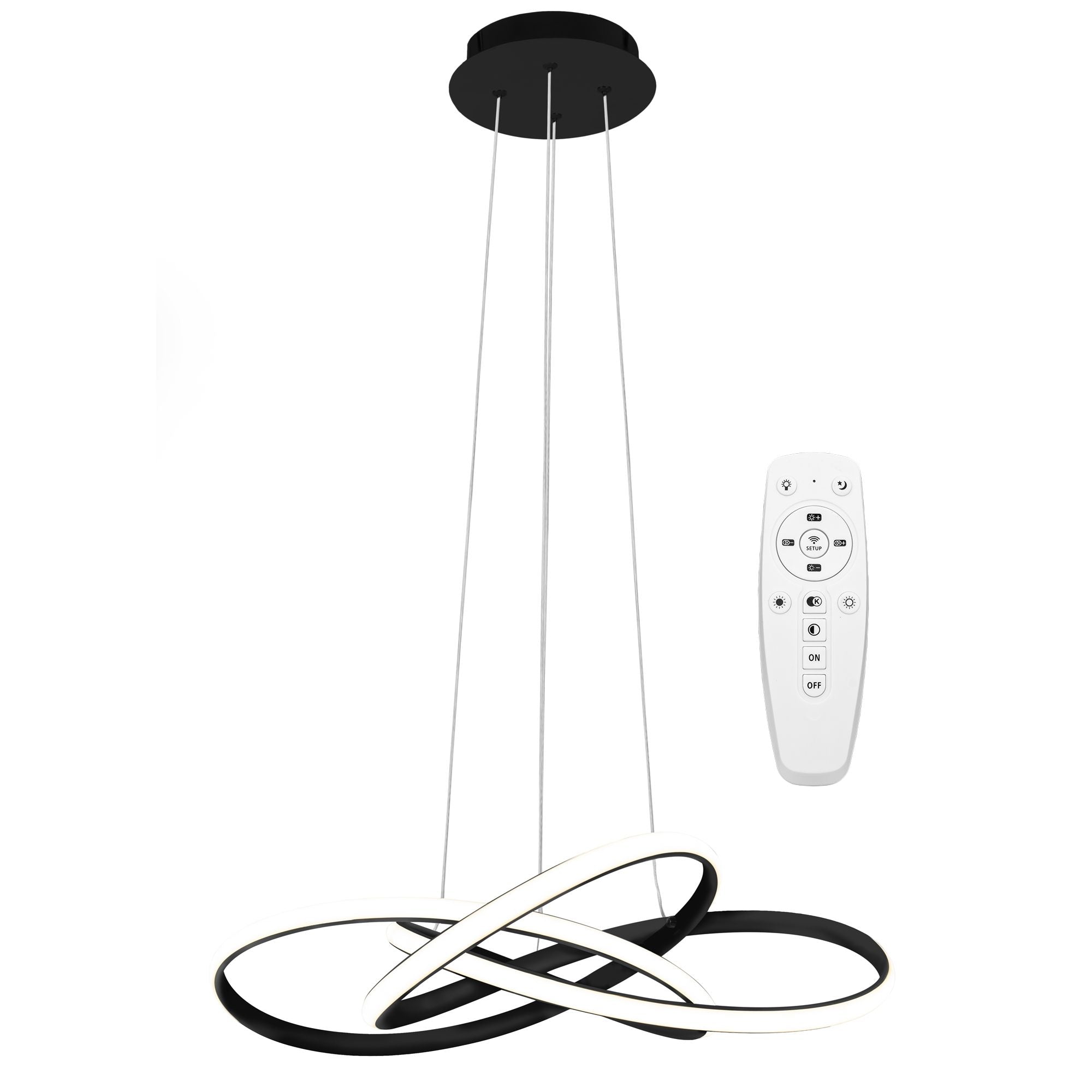 Lampa sufitowa nowoczesna LED + PILOT APP814-CP Node Czarna