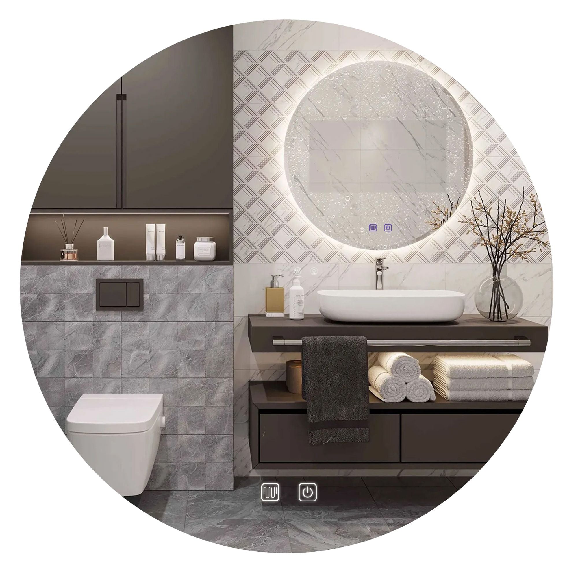 Lustro ścienne led 80cm hzj080