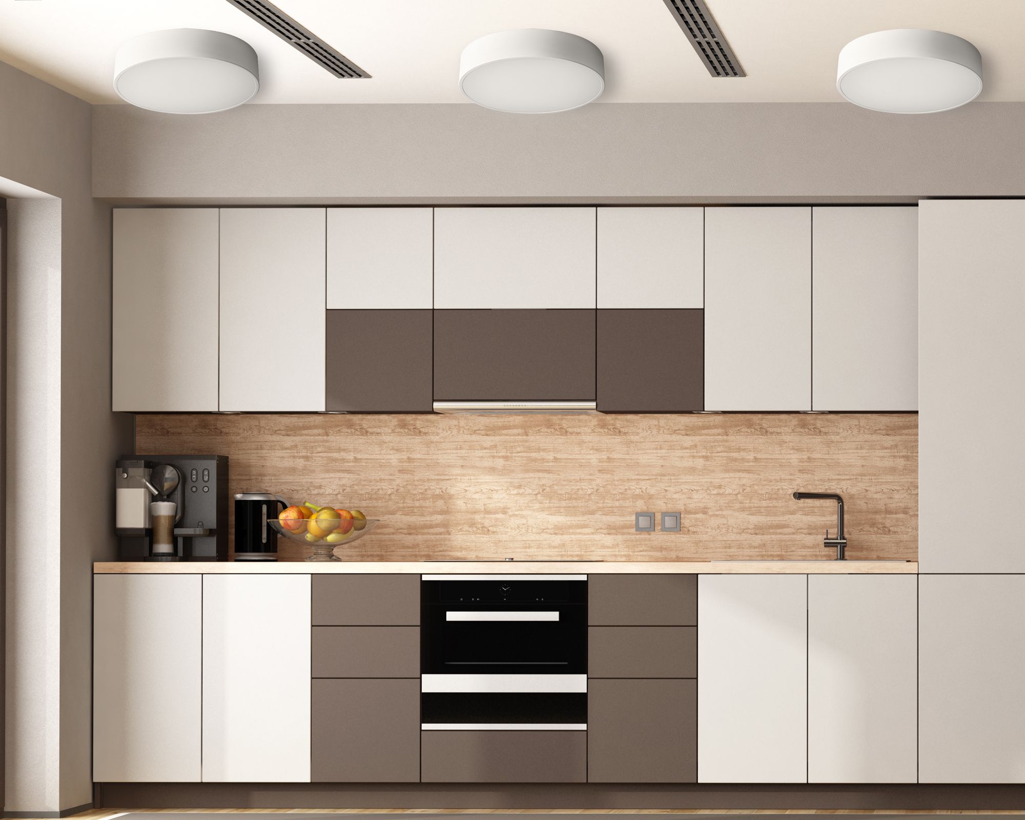 Lampa Plafon 30cm Okrągła Sufitowa app640-2c Czarna