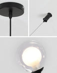 Lampa Sufitowa Metalowa Industrial Szklana APP755-6CP Czarna