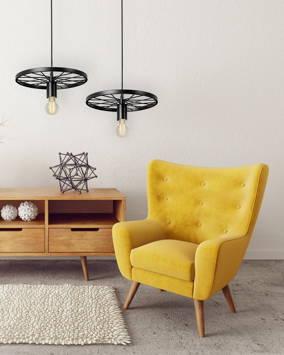 Lampa Sufitowa Wisząca Retro Koło Loft APP212-1CP