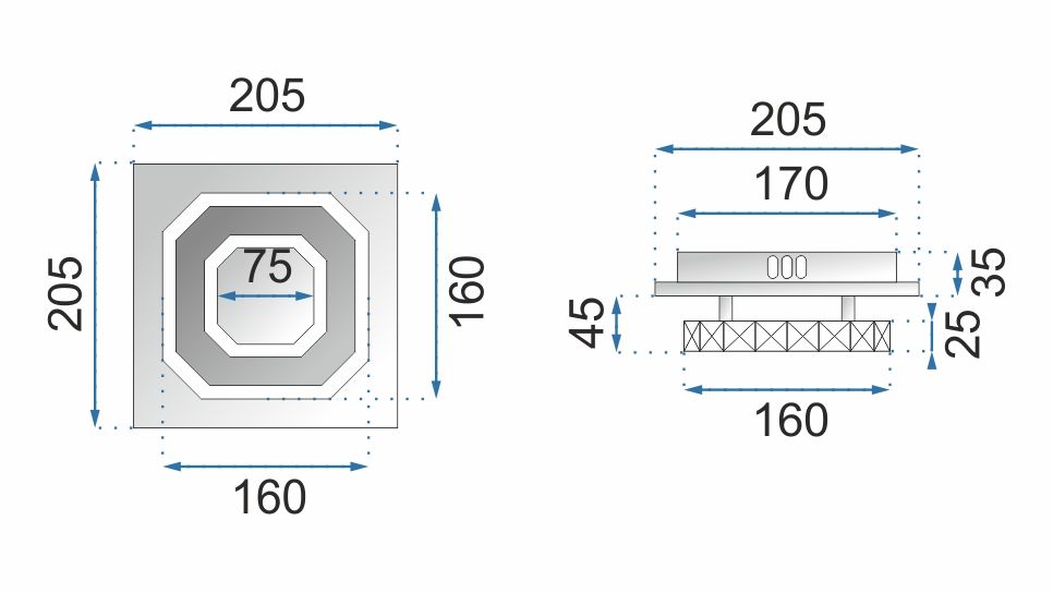 Lampa Sufitowa Kryształowa Kwadratowa Plafon Glamour 8W APP405-C APP406-C