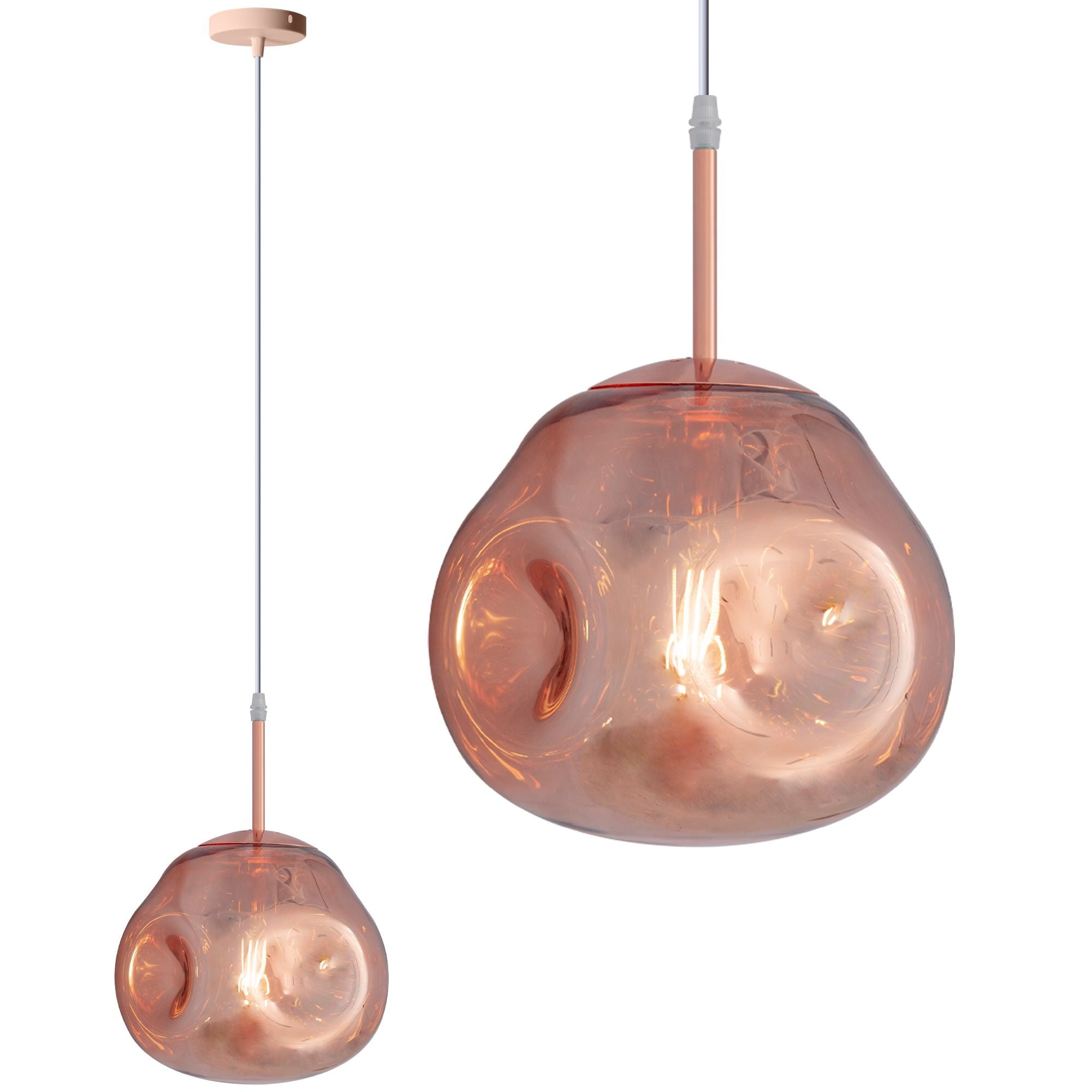 Lampa Sufitowa Wisząca Szklana APP333-1CP Różowe Złoto