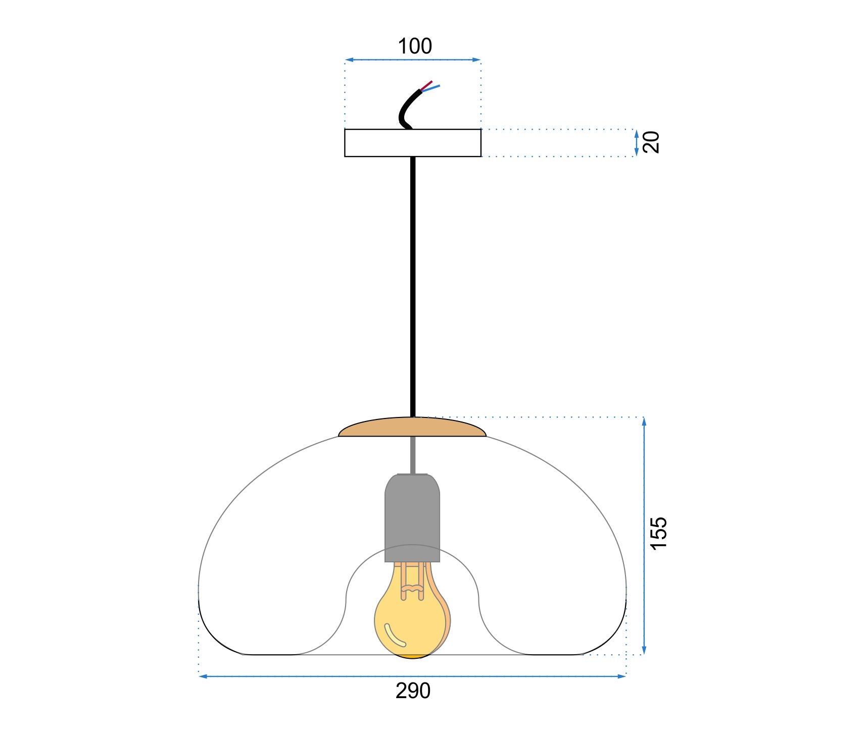 Lampa Sufitowa Wisząca Szklana Lustrzana APP322-1CP SREBRNA