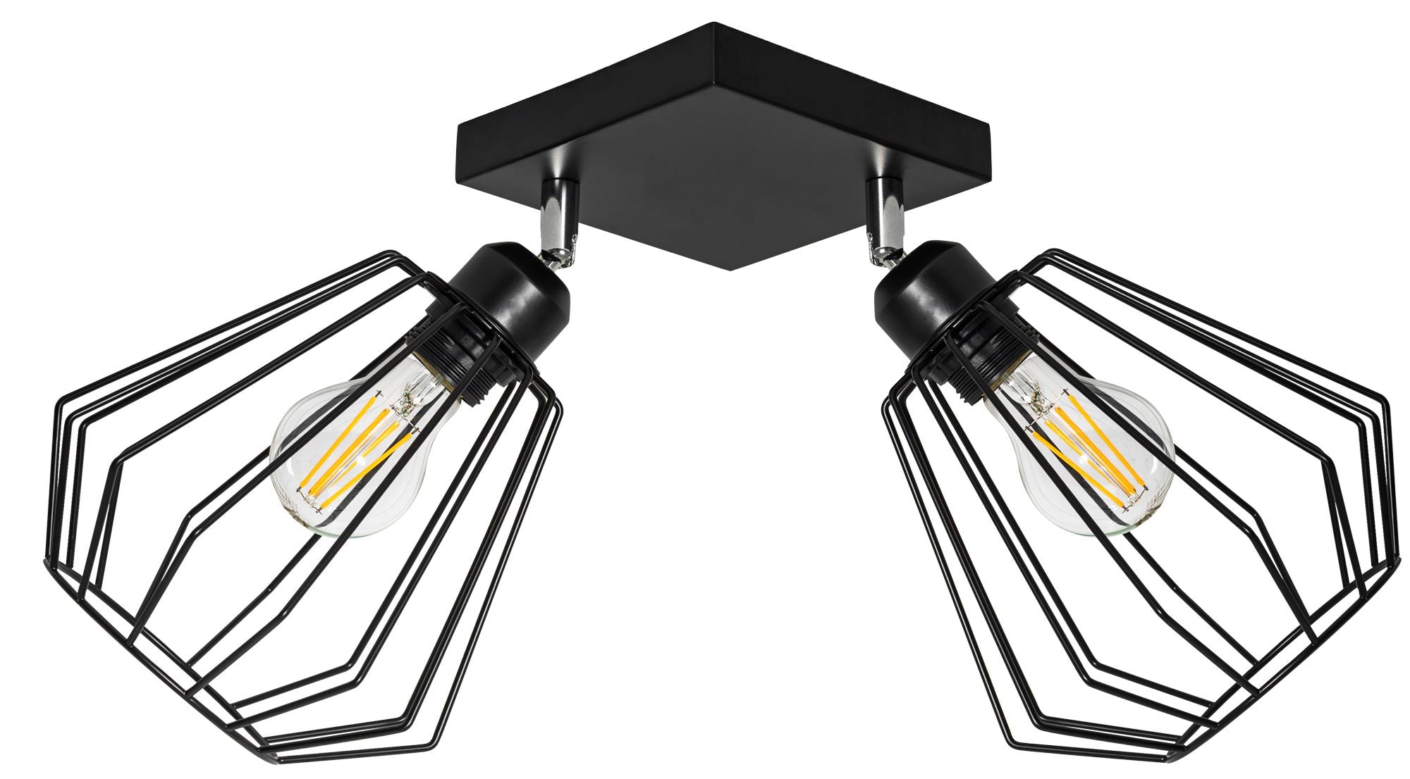 Lampa Sufitowa Wisząca Podwójna Plafon Metalowa 392194 Czarna