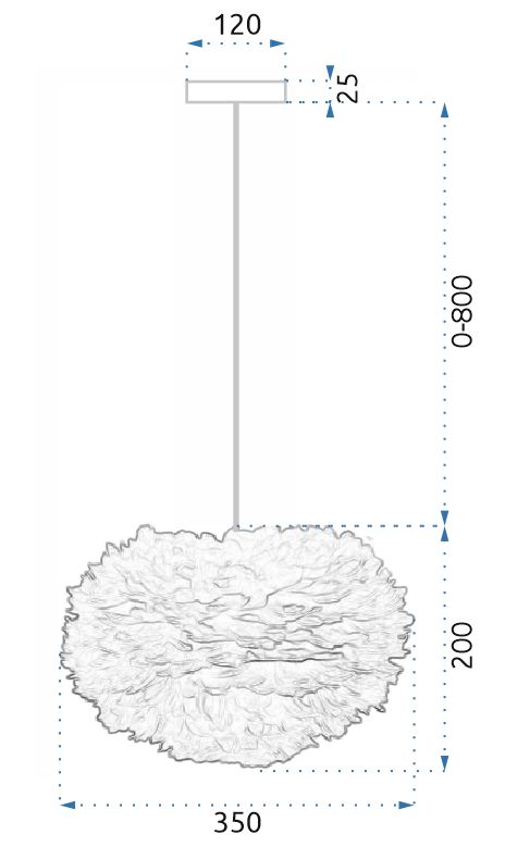 Lampa Wisząca z Piór APP334-3CP Szara