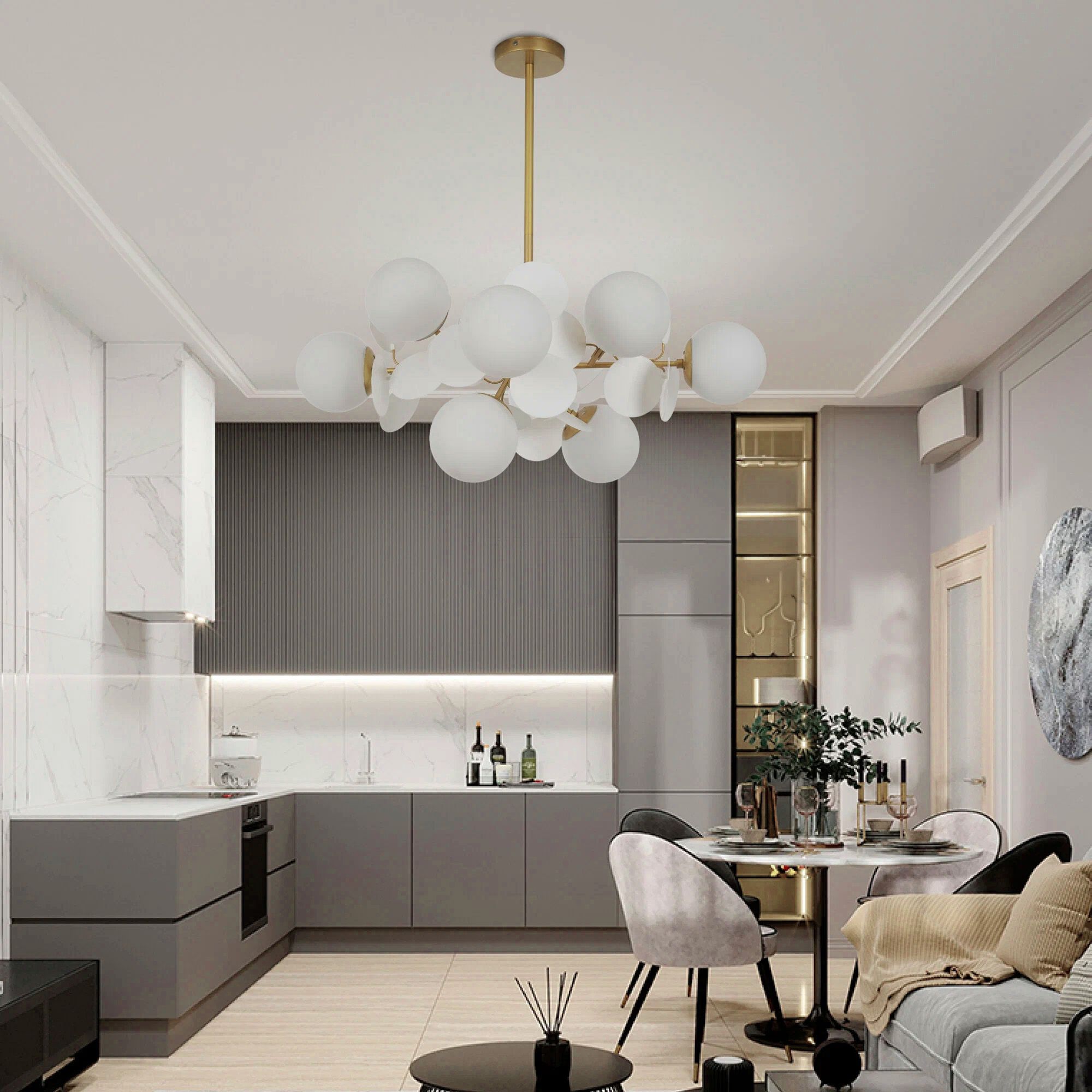 Lampa Sufitowa Wisząca Złota APP1565-12 6