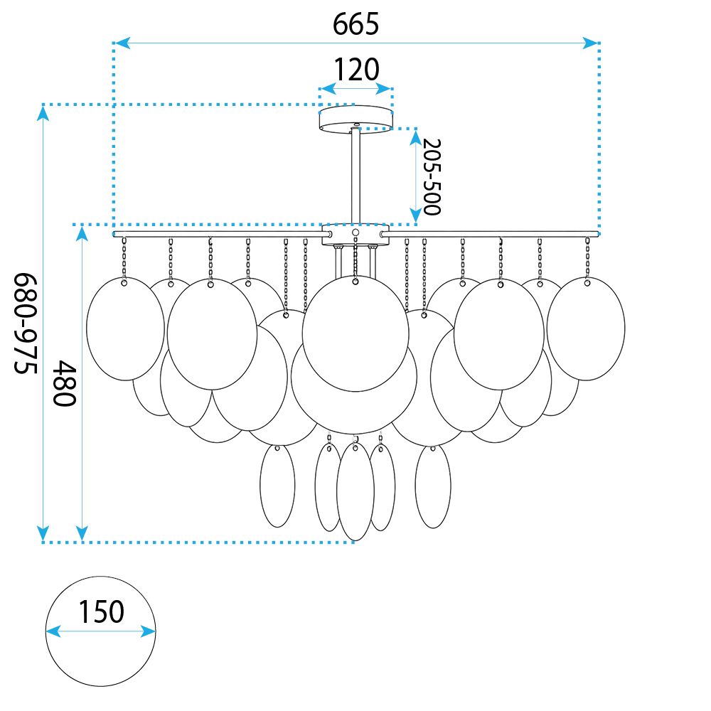 Lampa Sufitowa Wisząca APP1948-3CP 11