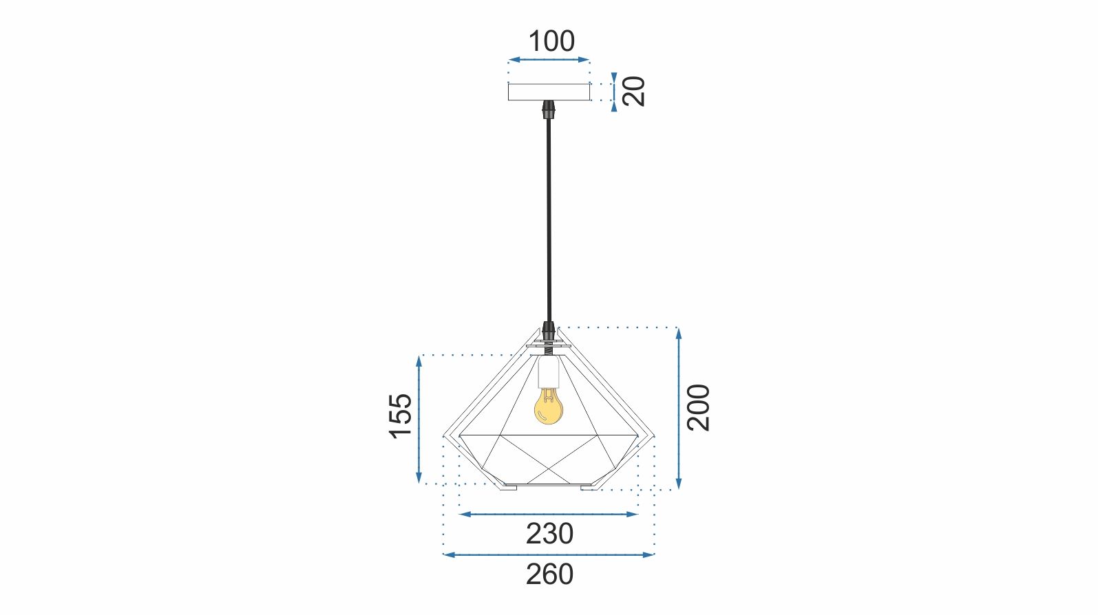 Lampa Sufitowa Wisząca Szklana APP453-1CP