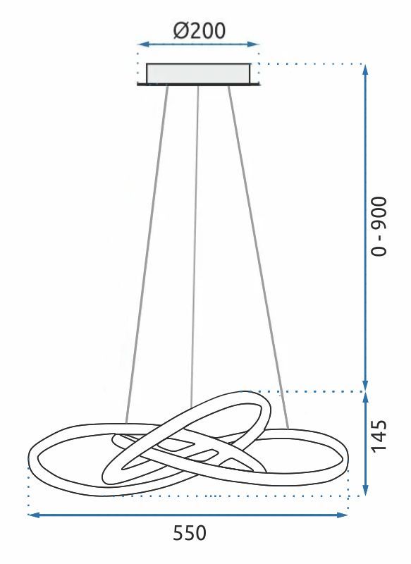 Lampa Sufitowa Wisząca Ring Nowoczesna Led + Pilot App393-cp Chrom
