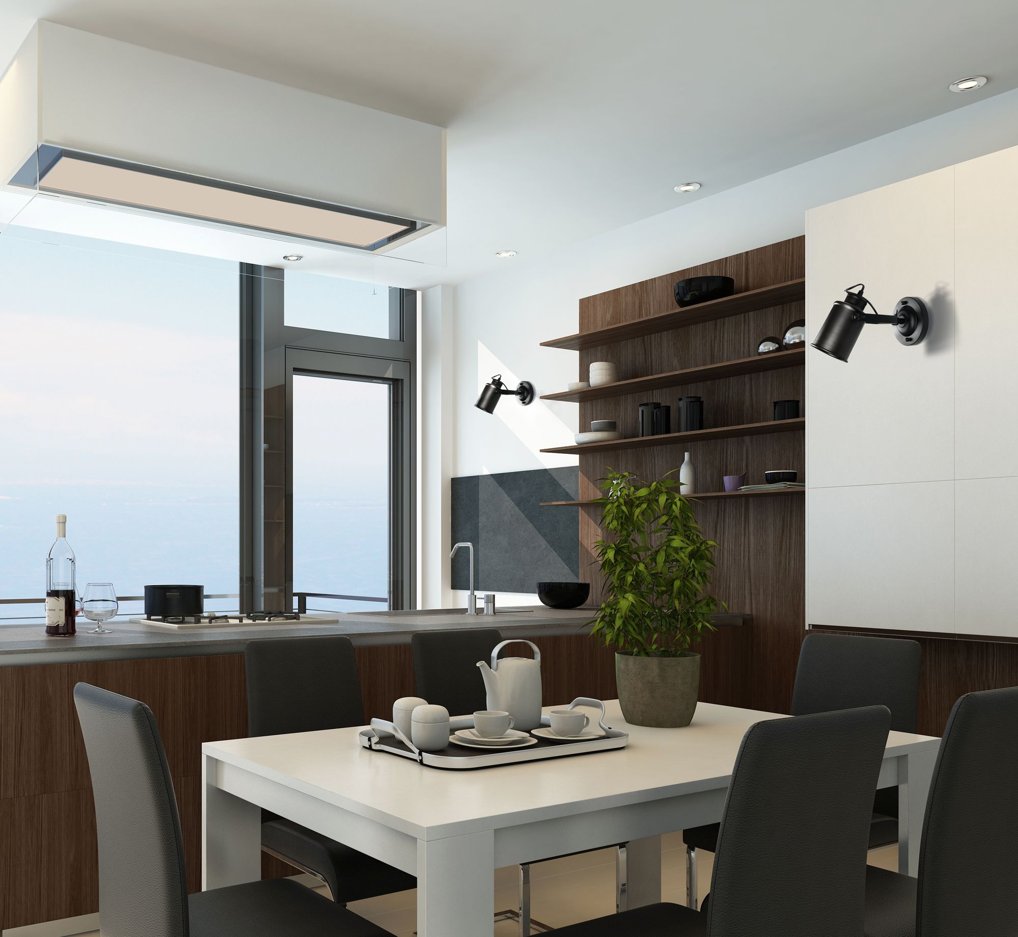 Lampa sufitowa ścienna reflektor APP486-1C Czarna