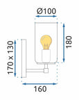 LAMPA ŚCIENNA KINKIET APP1222-1W Czarna