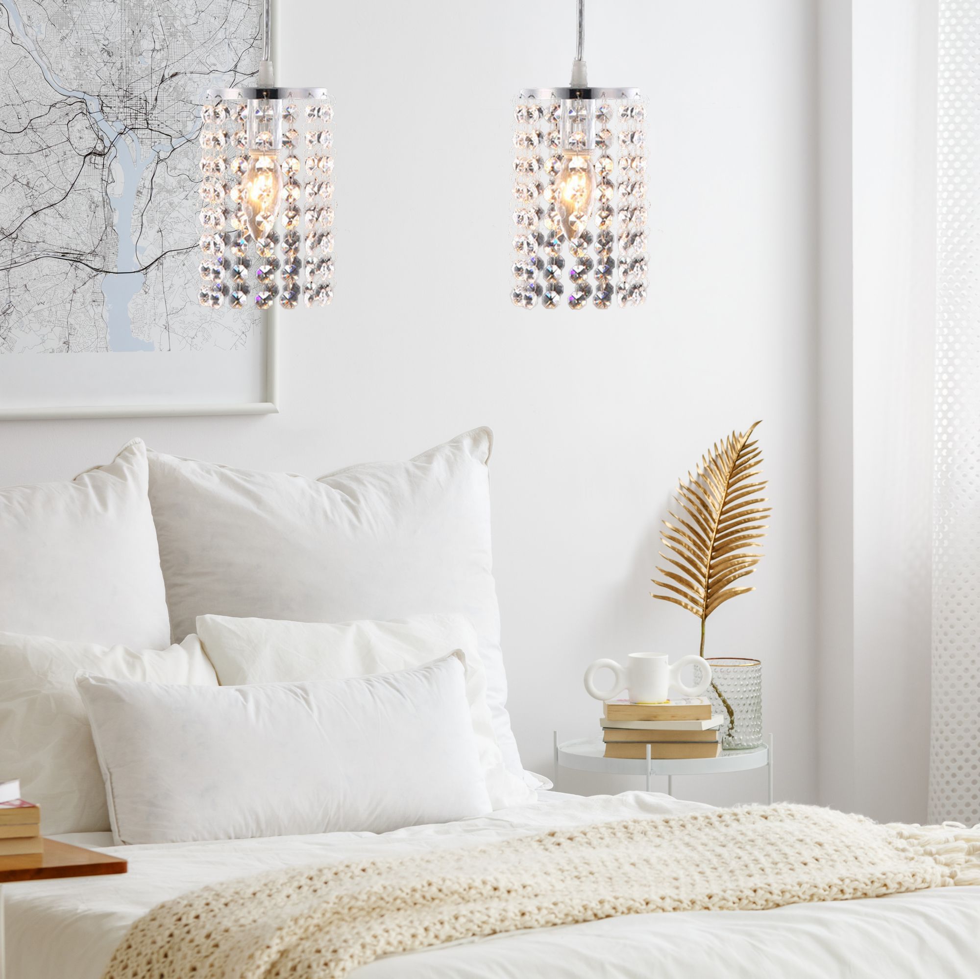 Lampa Sufitowa Kryształ APP730-1CP Srebrna