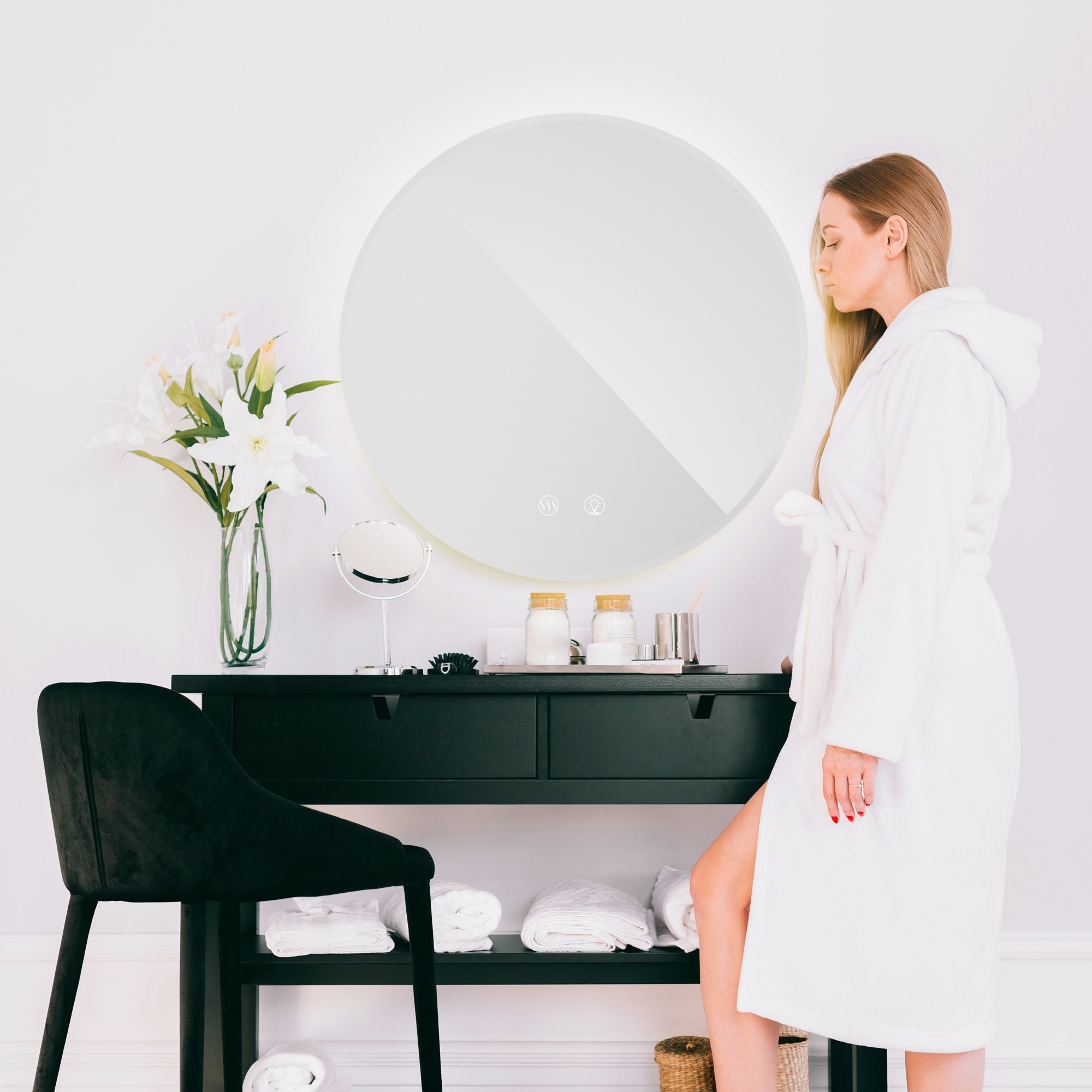 Lustro ścienne led 50cm hzj050